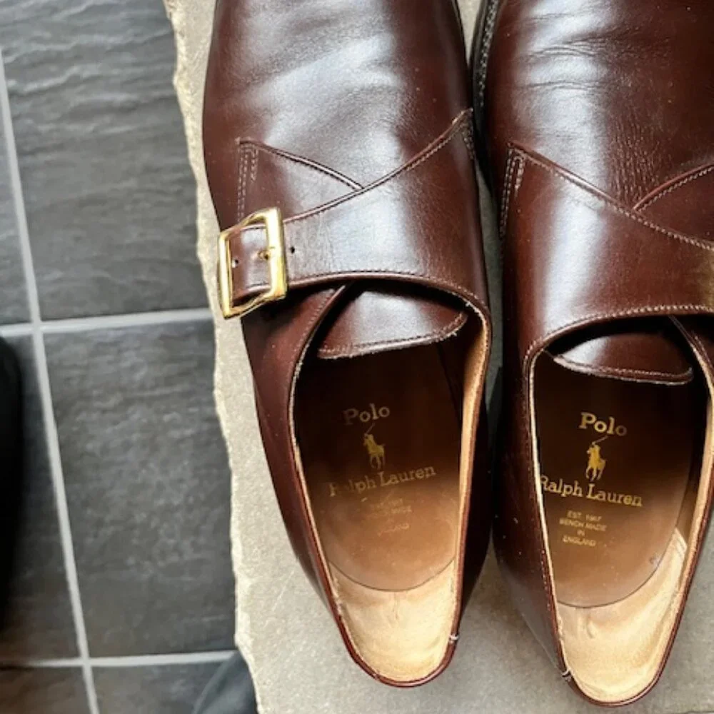 Polo Ralph Lauren Brown Leather Single Monkstrap Shoe Size 12D - Picture 2 of 7